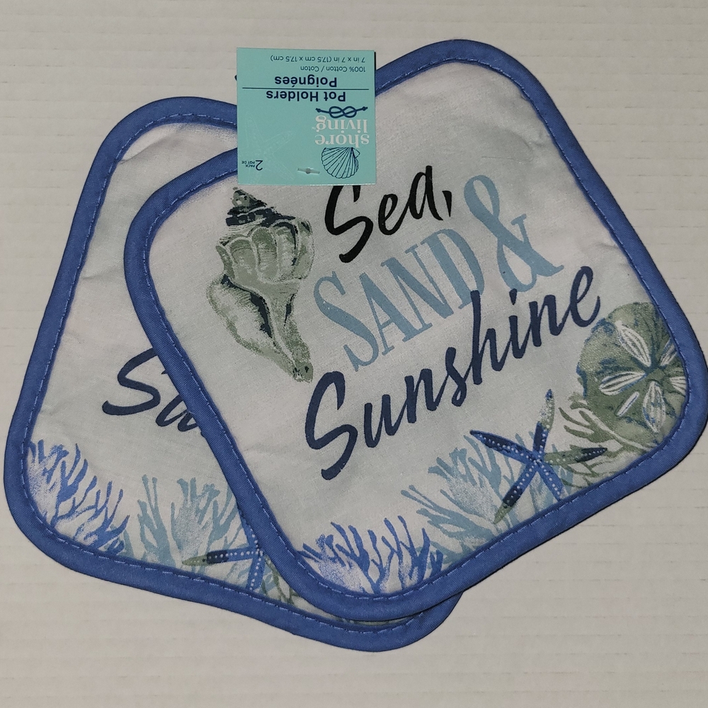 2 Piece Blue and White Shore Living (Sea, Sand & Sunshine)